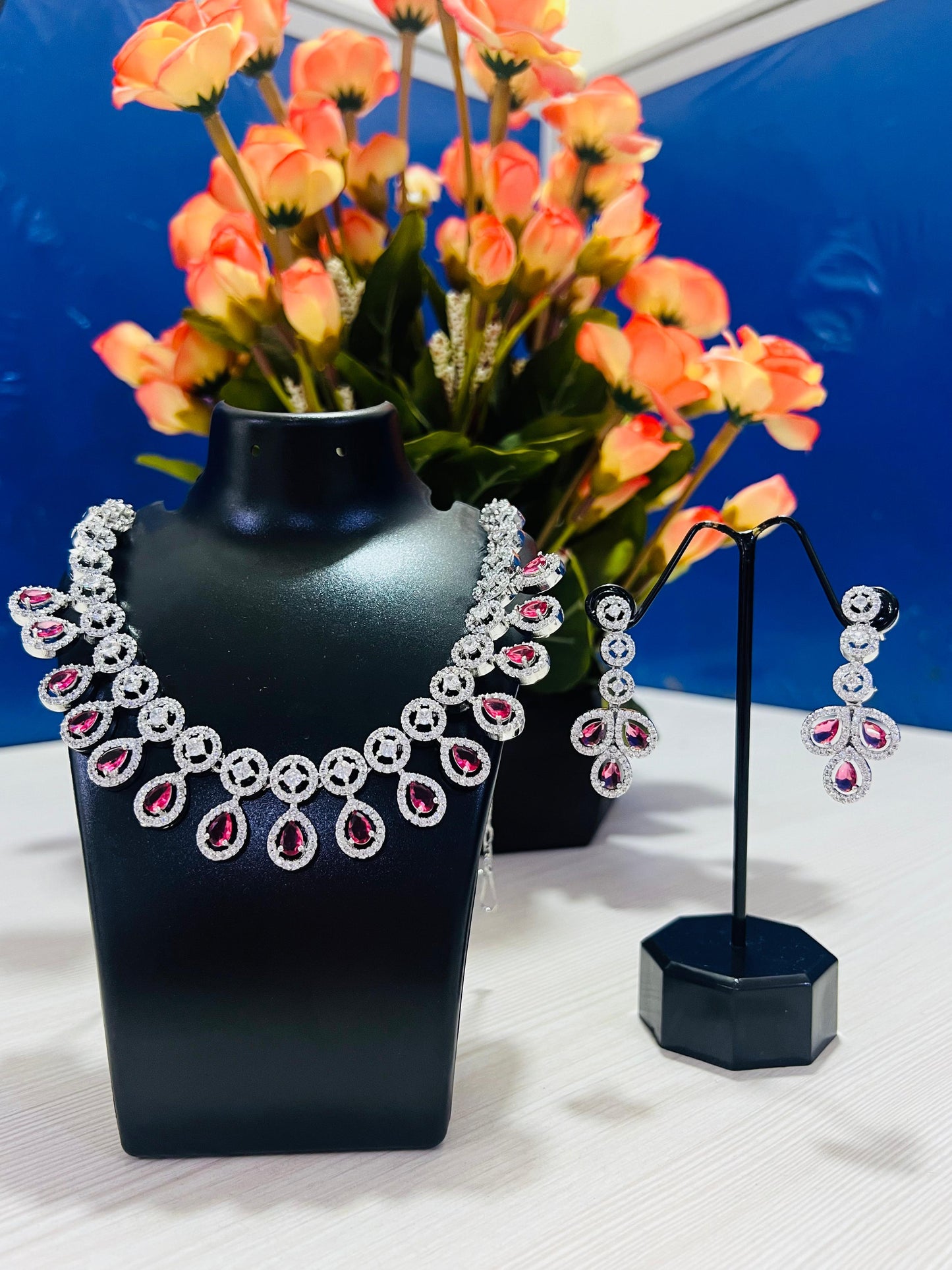 Ruby Leaf crystals party set