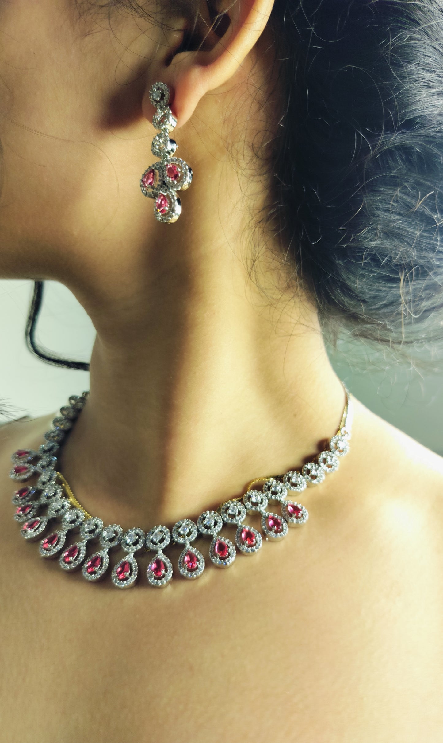 Ruby Leaf crystals party set