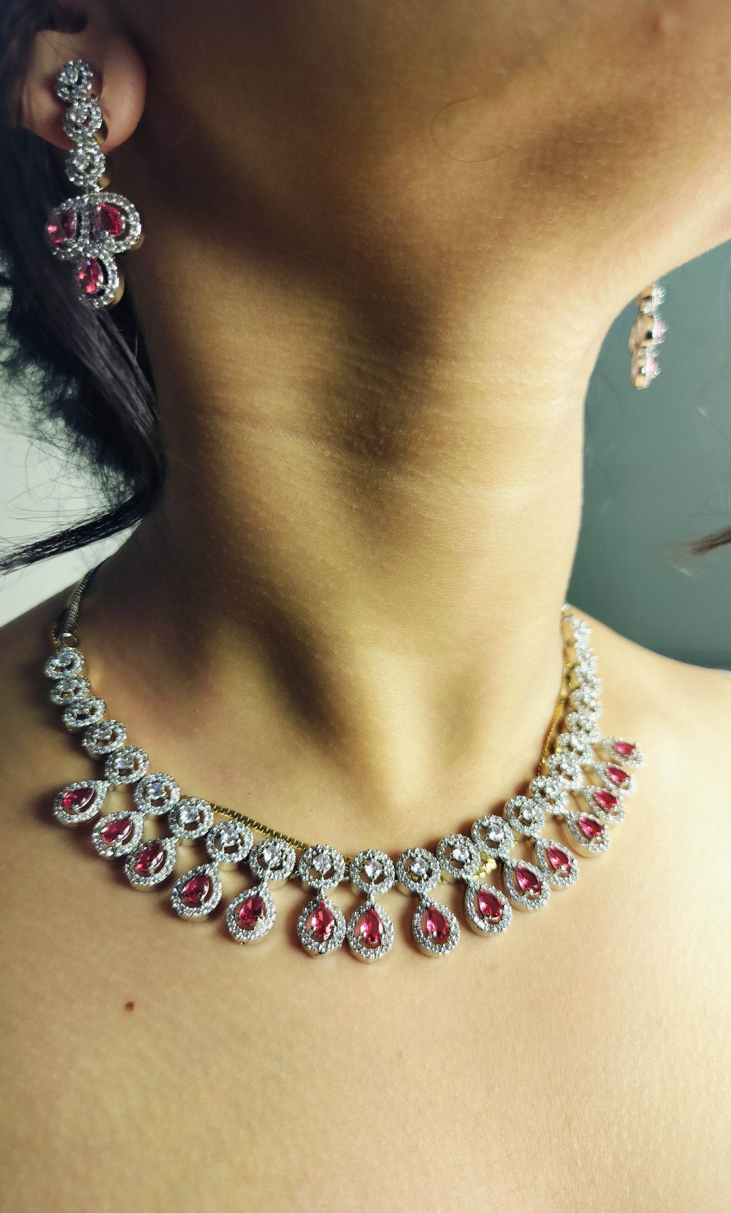 Ruby Leaf crystals party set