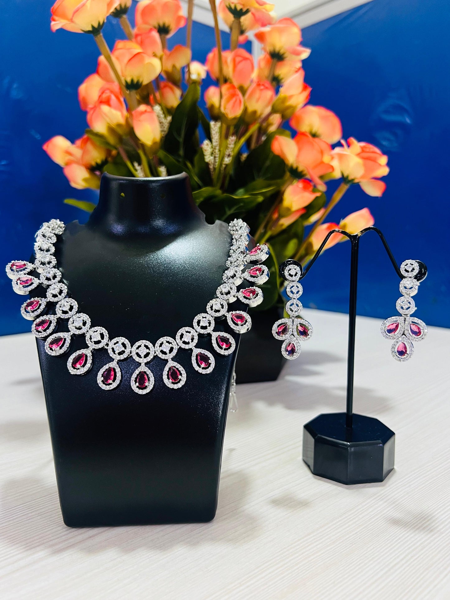 Ruby Leaf crystals party set